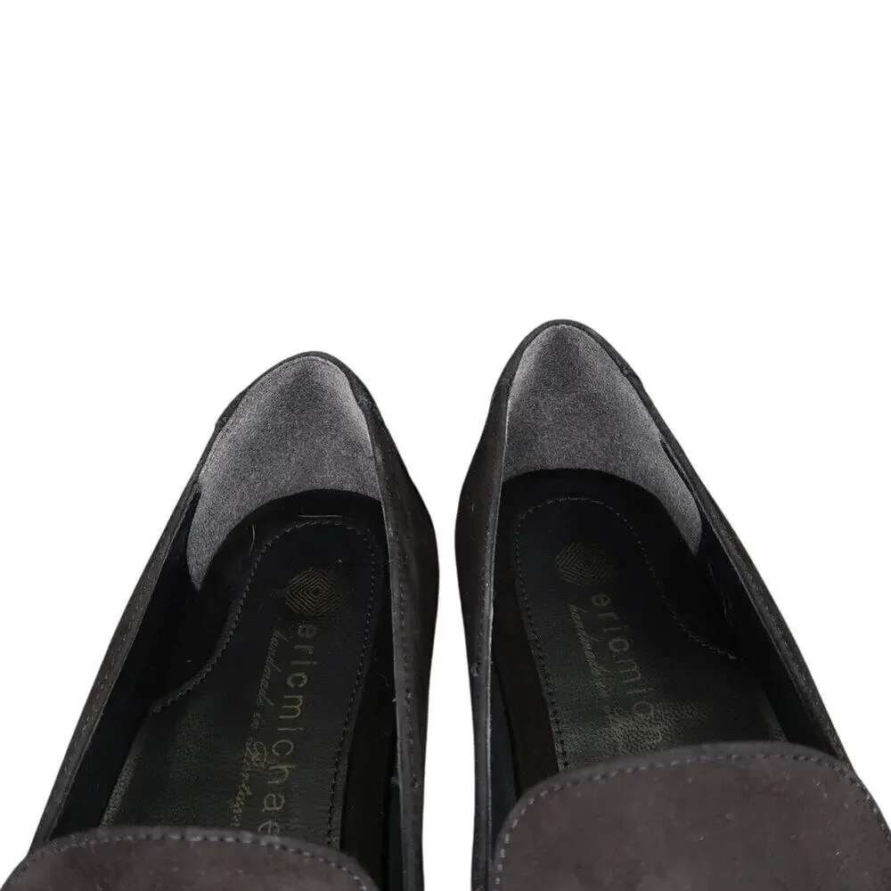 Eric Michael Shoes Womens 39 Loafer Tassel Fashion Career Classic Leather Black